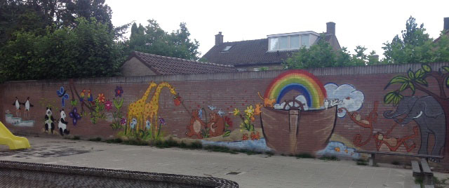 Muurschildering basisschool 'de Ark'